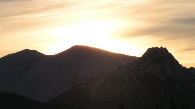 Widok na Giewont z naszego stoku